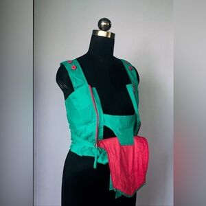 Preemie Ergonomic Baby Newborn Sling 100% Cotton in Aqua & Peach